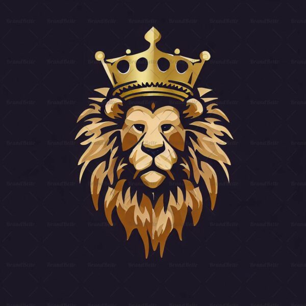 Majestätischer Löwe und Krone